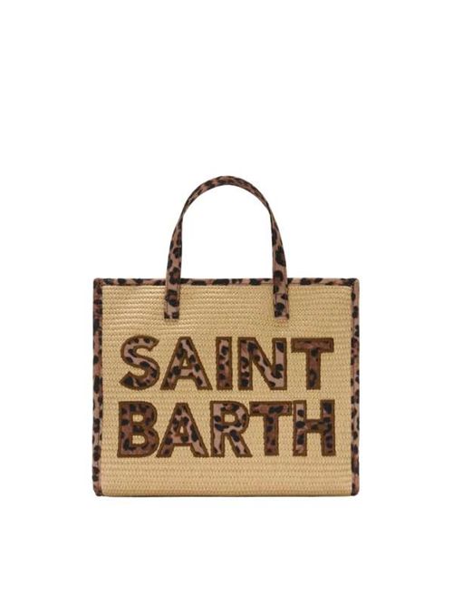 Borsa Vivian medium effetto paglia con patch logo leopardate MC2 SAINT BARTH | VVID001/00369L